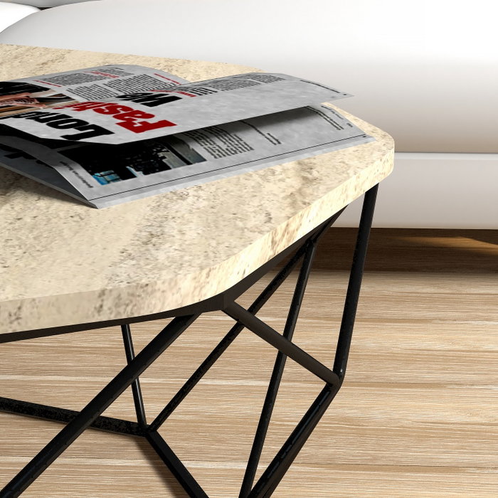 Hanah Home Mesa de centro Diamond Travertino